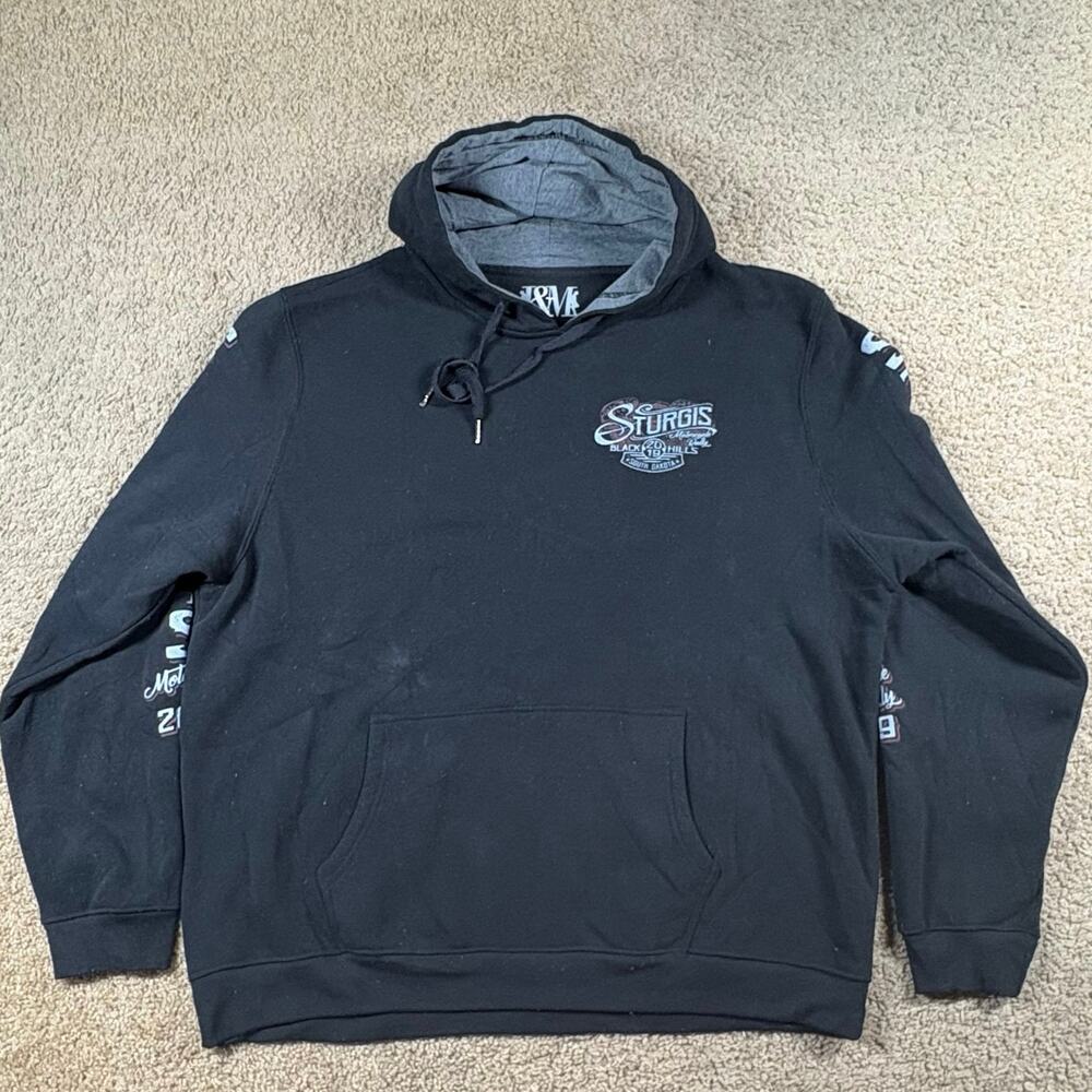 Sturgis Motorcycle Rally Black Hoodie Sweatshirt 2019 South Dakota Mens Size 2XL